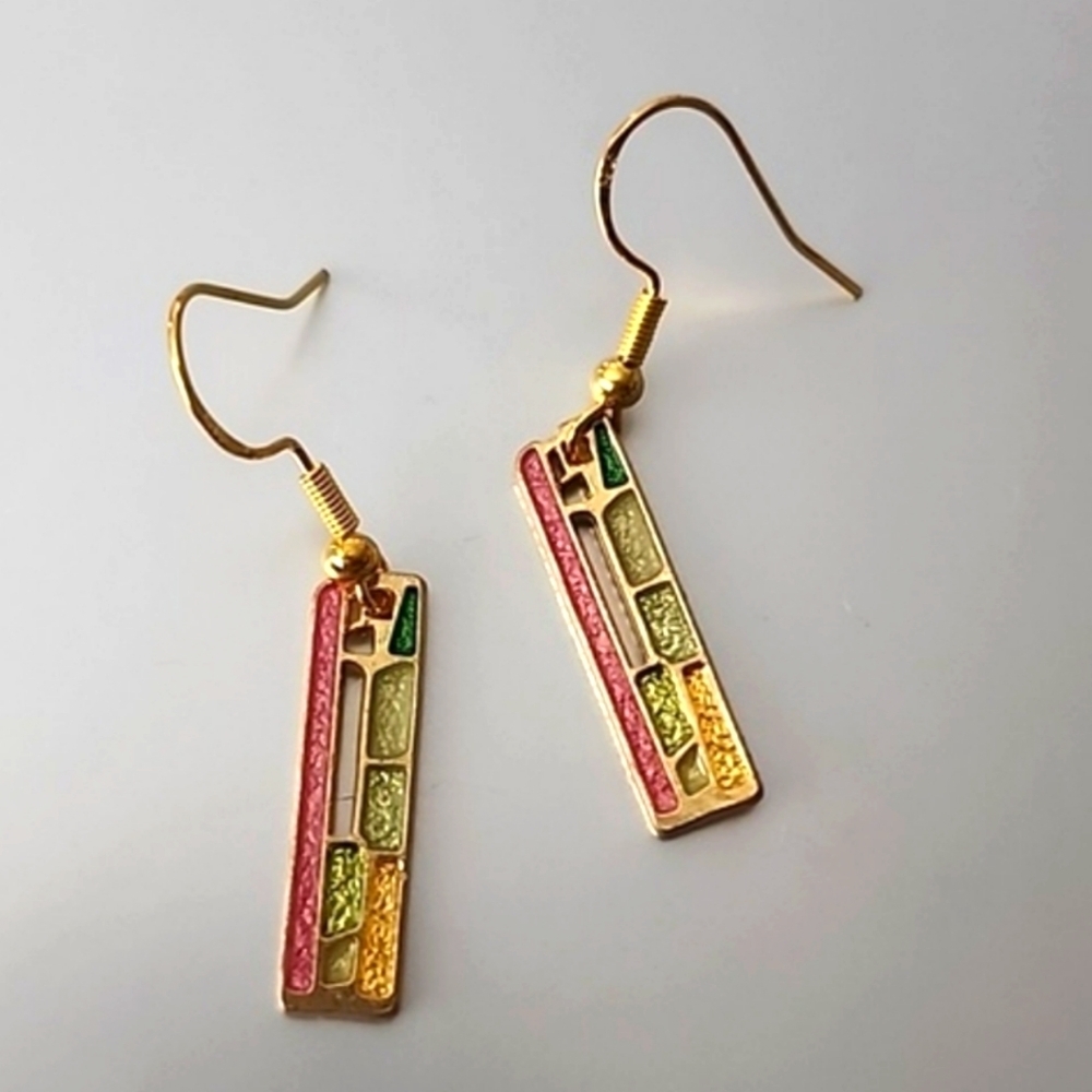 925S Post Bar Geometric BAR Earrings
